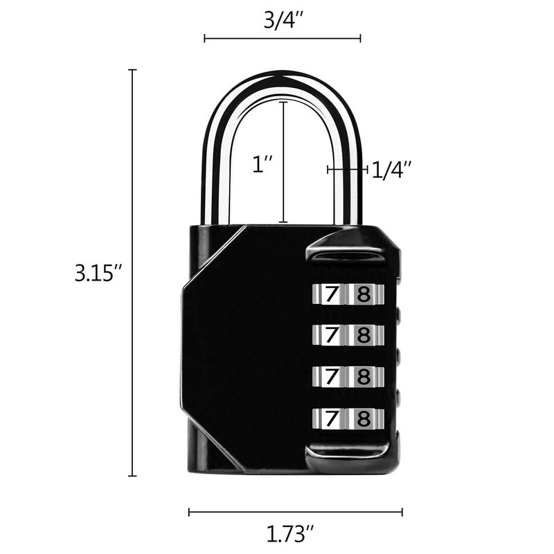Hedume 4 Pack Combination Lock 4 Digit Padlock, for Gym, Sports, School & Employee Locker, Outdoor, Fence, Hasp and Storage(4 Color) - Image 4